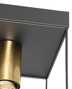 Minimalistické stropné svietidlo čierne so zlatým 2-svetlom - Kodi