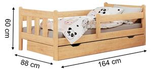 Detská posteľ so zábranou 80x160 Marinella - borovica