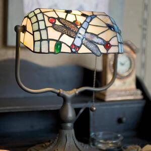 Bankárska lampa Dragonfly v štýle Tiffany