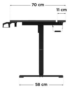 Elektrický výškovo nastaviteľný herný stôl Hero 8.7 RGB čierny