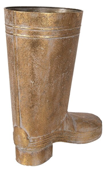 Zlatý starožitný dekoratívny kvetináč bota - 30*15*37 cm - Clayre & Eef