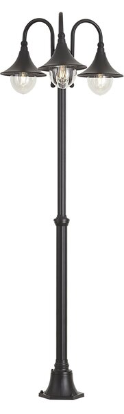 Klasická vonkajšia lampa čierna 200 cm 3-svetlá IP44 - Daphne