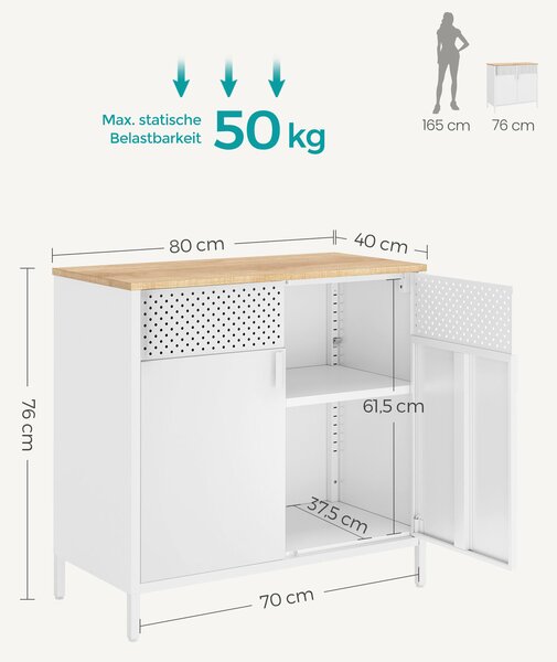 KOMODA, biela, béžová, 80/76/40 cm Boxxx - Komody, Online Only