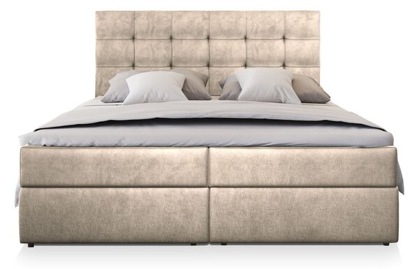 Manželská boxspring posteľ s úložným priestorom Glos M 140x200 - krémová