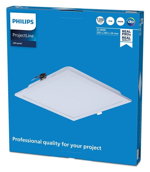 Philips ProjectLine LED panel biely 4 000K 30x30 cm, Biela / opálová, Pracovňa / Kancelária, kov, Zapustené stropné svietidlo
