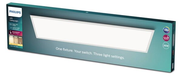 Dotykový LED panel Philips 120 x 30 cm biely 2 700 K, Biela / opálová, Pracovňa / Kancelária, kov, Stropné svetlo