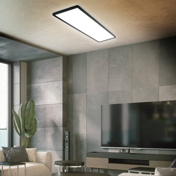 Panel LED na povrch Slim 58x20cm zap/vyp 4 000K čierna, Čierna, Pracovňa / Kancelária, Plast, Moderný