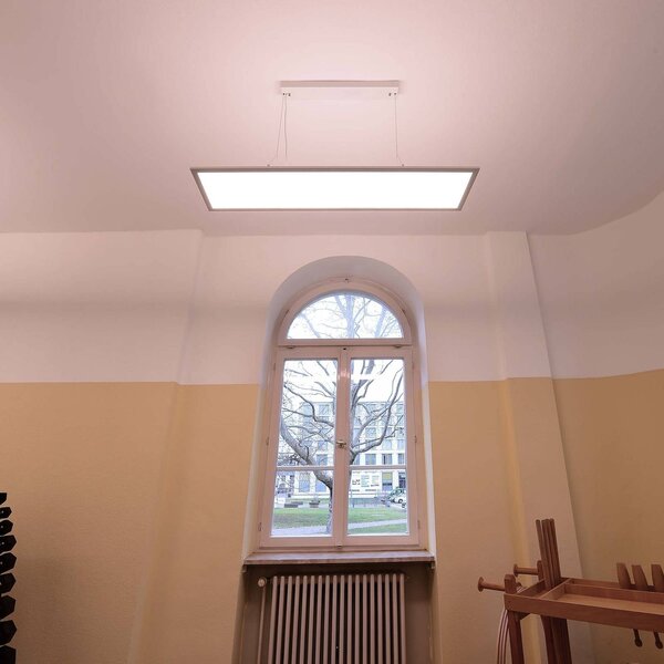 LED svietidlo 3422, hranaté, dip-switch, biela, Biela / opálová, Pracovňa / Kancelária, Hliník, Moderný, Závesné svietidlo