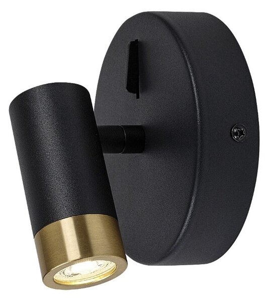 RABALUX 75040 Kadir nástenné bodové svietidlo/spot s vypínačom D120mm LED 3W/270lm 4000K čierna, zlatá