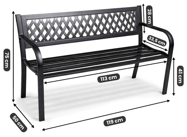Ak furniture Záhradná lavička KALIA čierna
