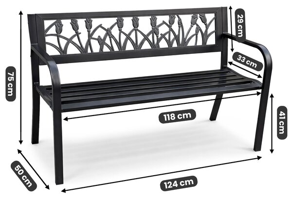 Ak furniture Záhradná lavička LISSA čierna