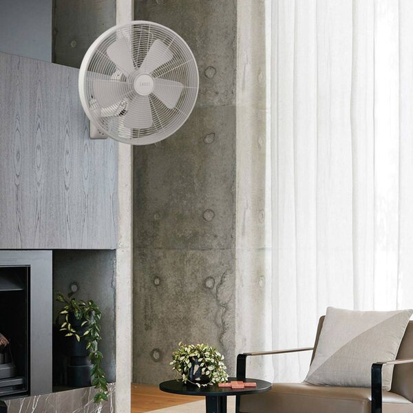 Beacon Lighting Nástenný ventilátor Breeze, biely, Ø 41 cm, tichý, Biela / opálová, Obývacia izba / jedáleň, Plast