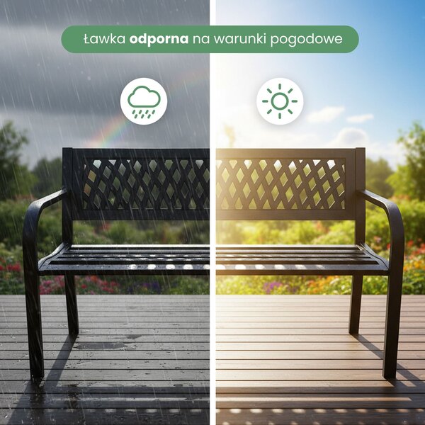 Ak furniture Záhradná lavička KALIA čierna