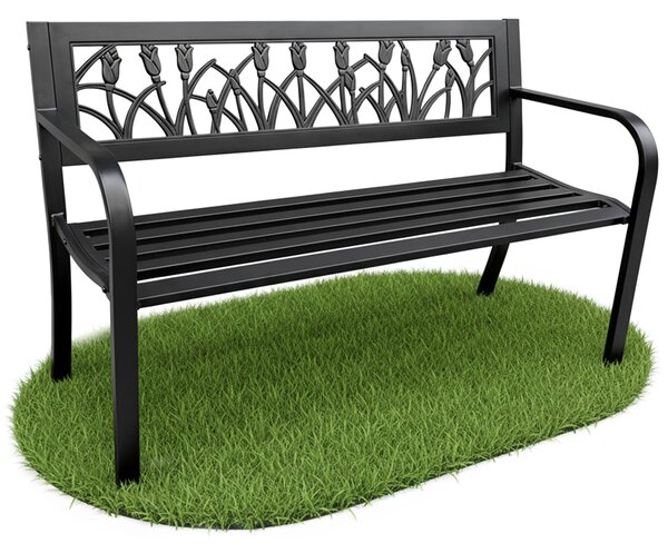 Ak furniture Záhradná lavička LISSA čierna