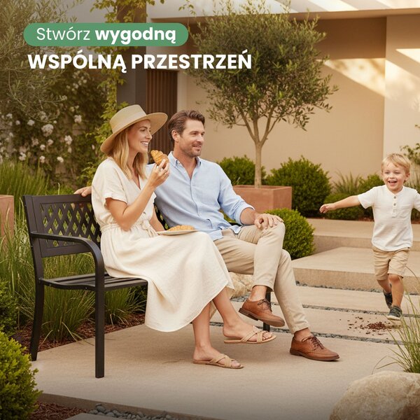 Ak furniture Záhradná lavička KALIA čierna