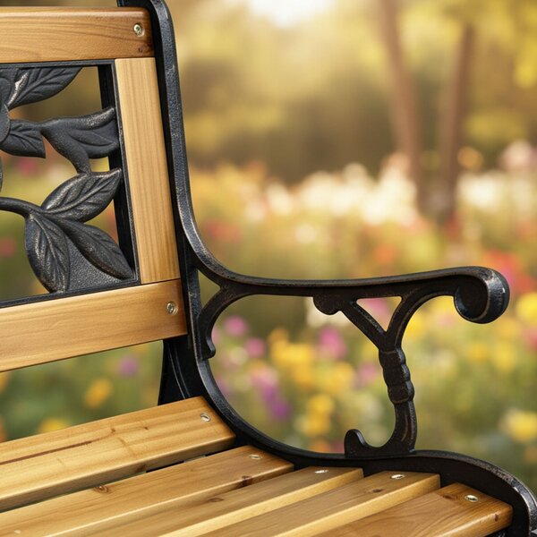 Ak furniture Záhradná lavička ROSA svetlé drevo/čierna