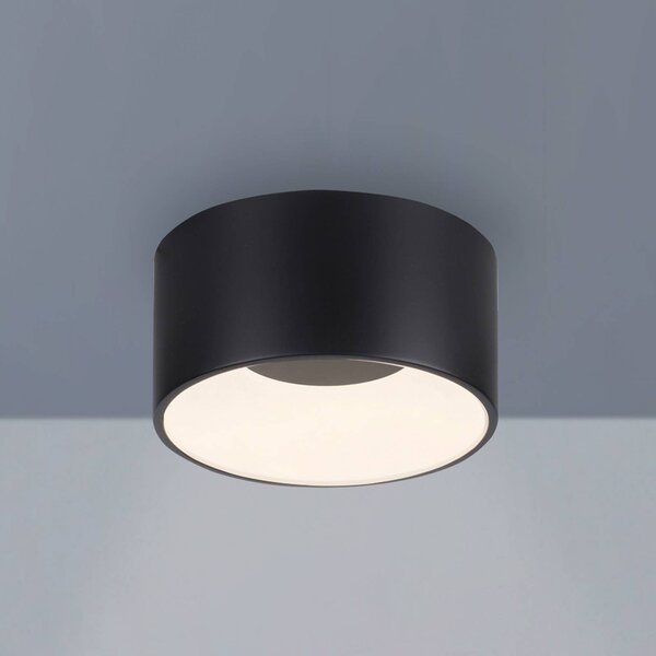 JUST LIGHT. GmbH LED stropné svietidlo Tanika čierne, Ø16cm, stmievateľné, Čierna, Obývacia izba / jedáleň, Keramický, Moderný, Závesné svietidlo