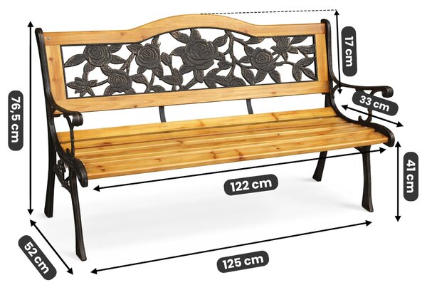 Ak furniture Záhradná lavička ROSA svetlé drevo/čierna