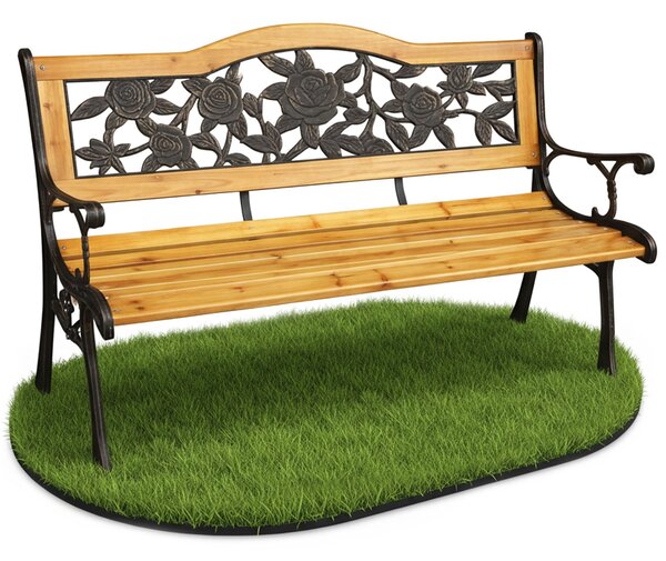Ak furniture Záhradná lavička ROSA svetlé drevo/čierna