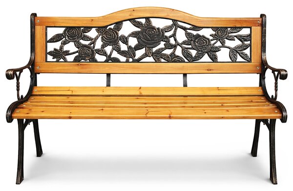 Ak furniture Záhradná lavička ROSA svetlé drevo/čierna