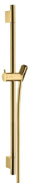Hansgrohe Unica'S - Sprchová tyč 650 mm so sprchovou hadicou, leštený vzhľad zlata 28632990