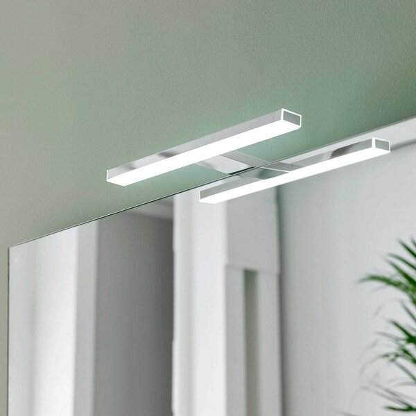Esther 2 LED zrkadlové svetlo, chróm, 28 cm, Chrómová / strieborná, Kúpeľňa, Plast, Moderný, Nábytkové svetlo bodové