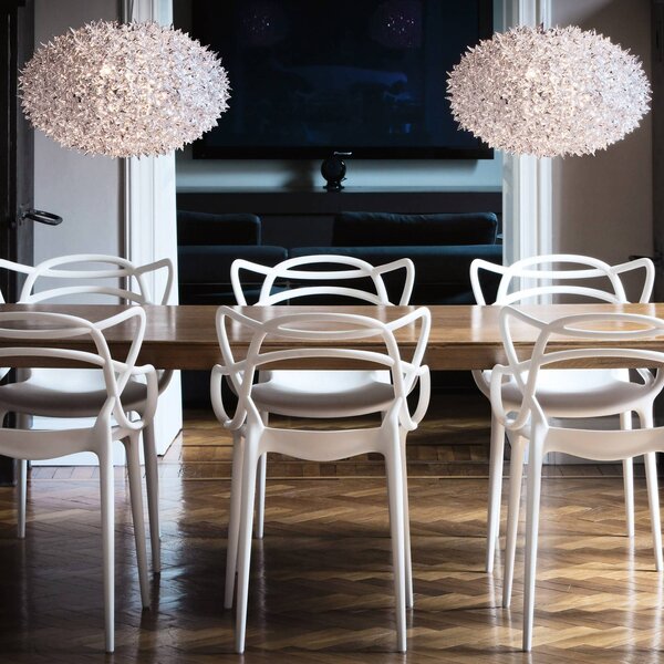 Kartell Bloom S1 závesné LED svetlo G9, priehľadná, Jasné / priehľadné, Obývacia izba / jedáleň, Plast, Dizajn, Závesné svietidlo