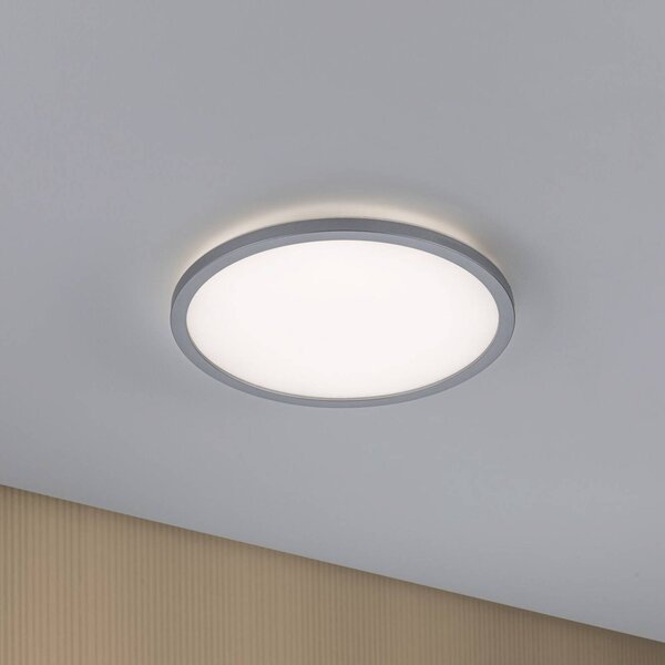 LED panel Paulmann Atria Shine, chróm, Ø 29 cm, 3000 K, zapnutie/vypnutie, IP20, Hliník / sivá / zinok, Obývacia izba / jedáleň, Plast, Moderný, Závesné svietidlo