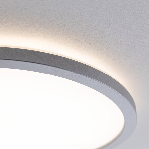 LED panel Paulmann Atria Shine, chróm, Ø 29 cm, 3000 K, zapnutie/vypnutie, IP20, Hliník / sivá / zinok, Obývacia izba / jedáleň, Plast, Moderný, Závesné svietidlo