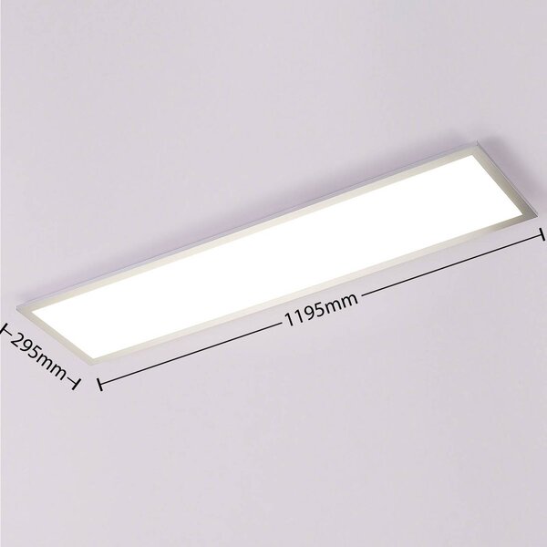 Arcchio LED panel Lysander, 32W, 119cm, strieborný, Hliník / sivá / zinok, Pracovňa / Kancelária, Hliník, Stropné svetlo