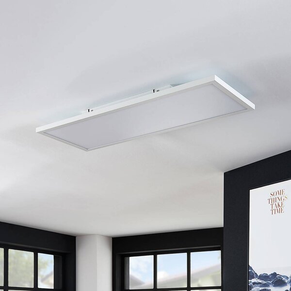 Arcchio LED panel Brenda, 80 x 30 cm, diaľkové ovládanie, Biela / opálová, Obývacia izba / jedáleň, Moderný, Stropné svetlo