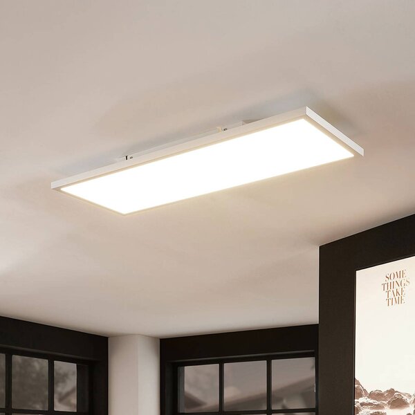 Arcchio LED panel Brenda, 80 x 30 cm, diaľkové ovládanie, Biela / opálová, Obývacia izba / jedáleň, Moderný, Stropné svetlo