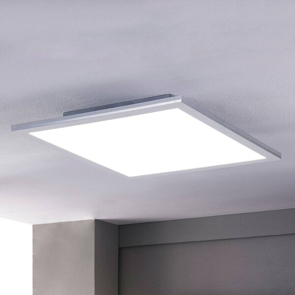 Lindby LED panel Livel, 62 cm x cm, diaľkové ovládanie, Hliník / sivá / zinok, Kuchyňa, Plast, Moderný, Stropné svetlo