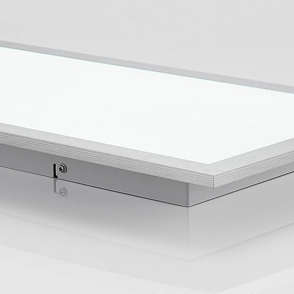 PRIOS Prios LED panel Gelora, 80 cm, 4 000 K, strieborná farba, hliník, Biela / opálová, Kuchyňa, Plast, Moderný, Stropné svetlo