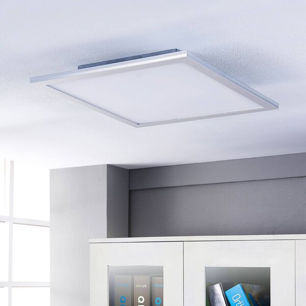 Lindby LED panel Livel, 62 cm x cm, diaľkové ovládanie, Hliník / sivá / zinok, Kuchyňa, Plast, Moderný, Stropné svetlo