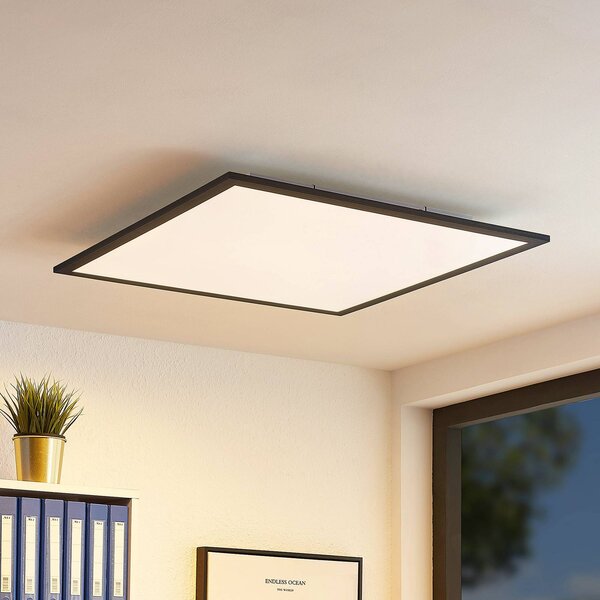 LED panel Lindby Nelios, 62 x cm, čierny, kov, Čierna, Kuchyňa, Hliník, Moderný, Stropné svetlo