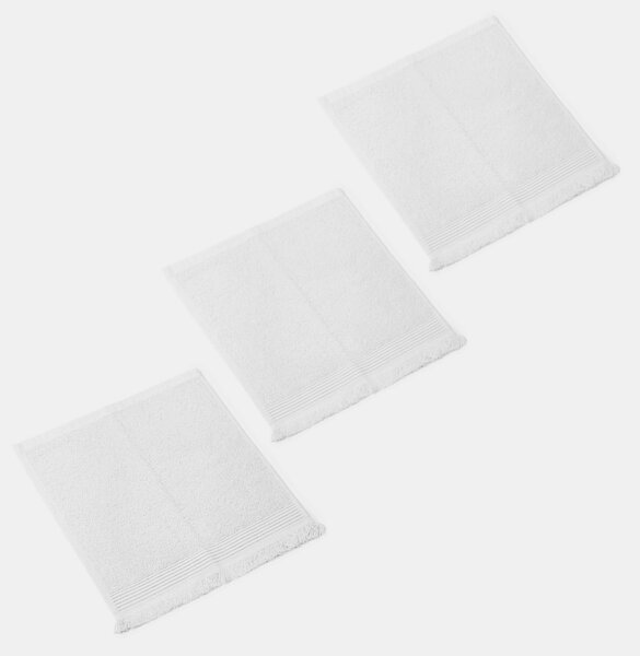 Sinsay - Sada bavlnených uterákov s strapcami 3 pack - biela