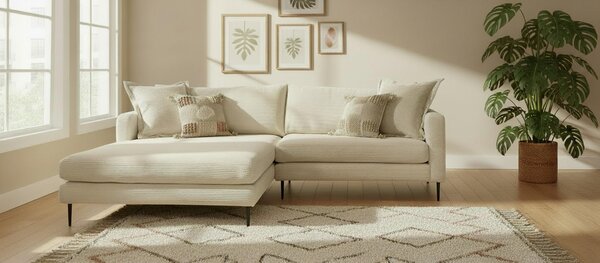 ROHOVÁ SEDAČKA, textil, krémová P & B - Sedačky, Online Only