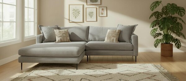 ROHOVÁ SEDAČKA, textil, sivá P & B - Sedačky, Online Only