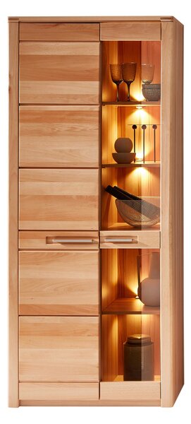 VITRÍNA, jadrový buk, jadrový buk, 85/203/40 cm Carryhome - Sklenené vitríny