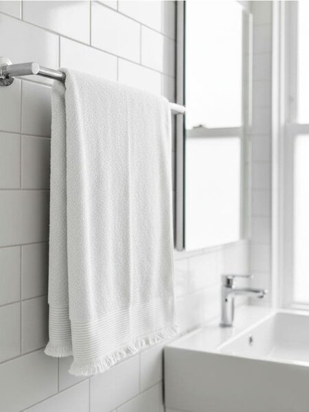 Sinsay - Bavlnený uterák s strapcami - biela