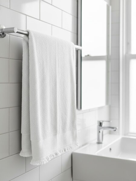 Sinsay - Bavlnený uterák s strapcami - biela