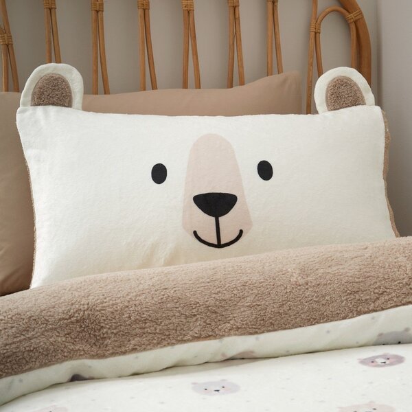 Hnedé/krémové detské obliečky na jednolôžko z mikroplyšu 135x200 cm Cosy Bear – Catherine Lansfield
