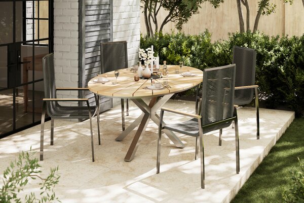 ZÁHRADNÝ STÔL, drevo, kov, 200/75/120 cm Ambia Garden - Online Only záhrada, Online Only