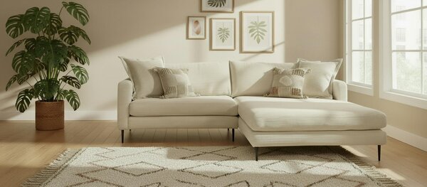 ROHOVÁ SEDAČKA, textil, krémová P & B - Sedačky, Online Only