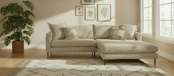 ROHOVÁ SEDAČKA, textil, svetlohnedá P & B - Sedačky, Online Only