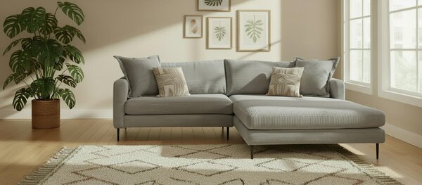 ROHOVÁ SEDAČKA, textil, sivá P & B - Sedačky, Online Only