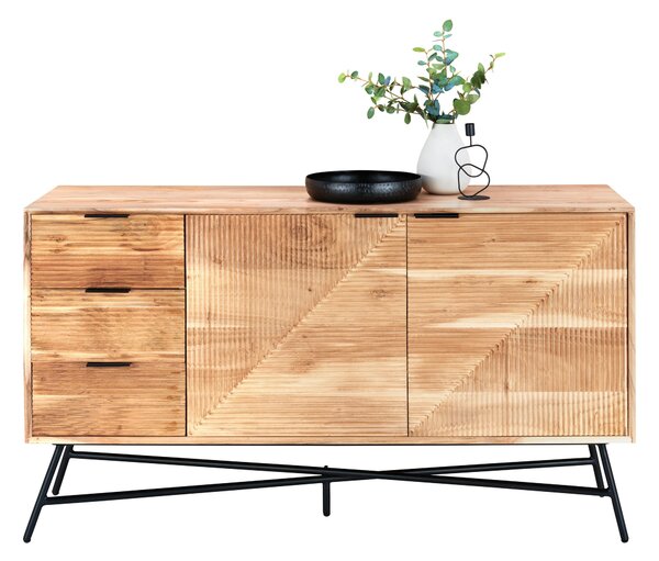 ŠIROKÁ KOMODA, akácia, čierna, farba akácie, 145/80/45 cm Ambia Home - Komody