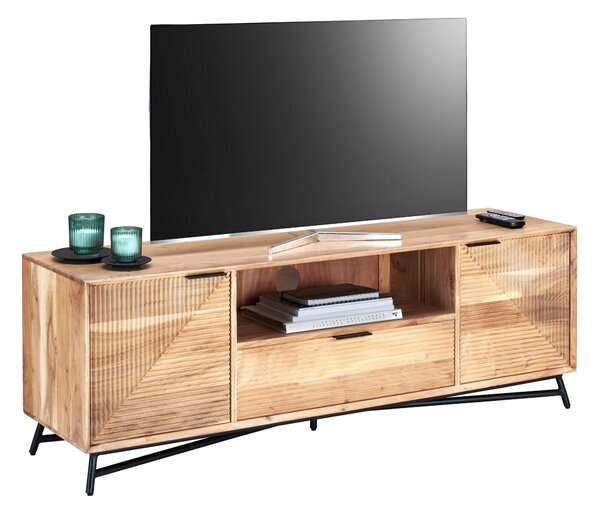 NÍZKA KOMODA, akácia, čierna, farba akácie, 145/50/40 cm Ambia Home - Komody