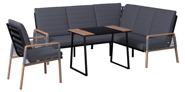 TERASOVÁ SEDACIA SÚPRAVA 4-dielne, kov, plast, textil Ambia Garden - Online Only záhrada, Online Only